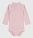 Effen katoenen babybody met rolkraag