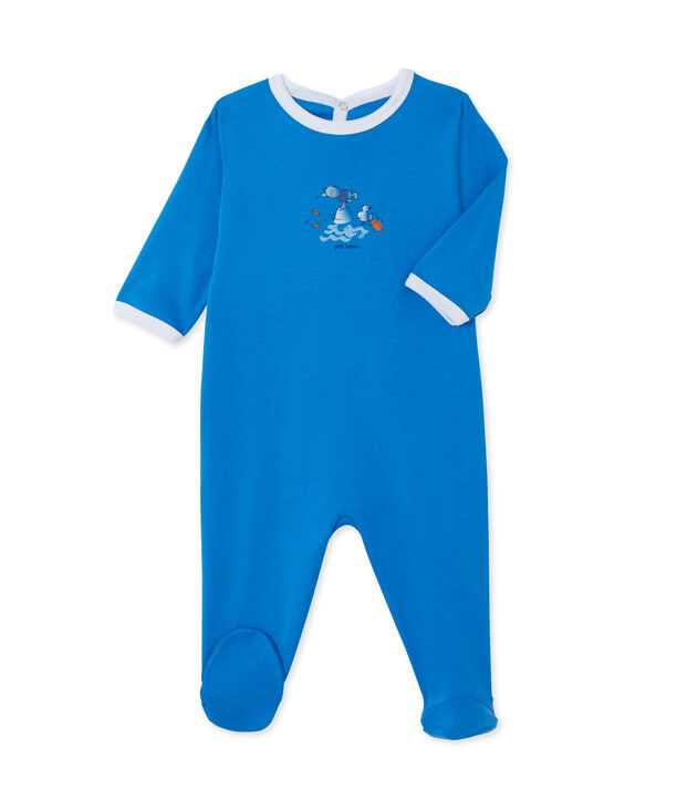 Babypyjama voor meisjes en jongens blauw Delphinium