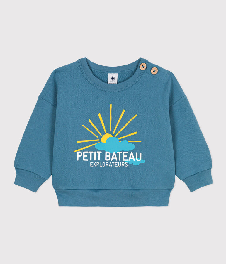 Sweatshirt b&eacute;b&eacute; en molleton l&eacute;ger bleu