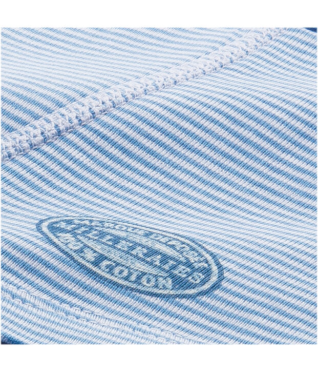 Boxershort met milleraiesstreepjes voor jongens blauw/wit