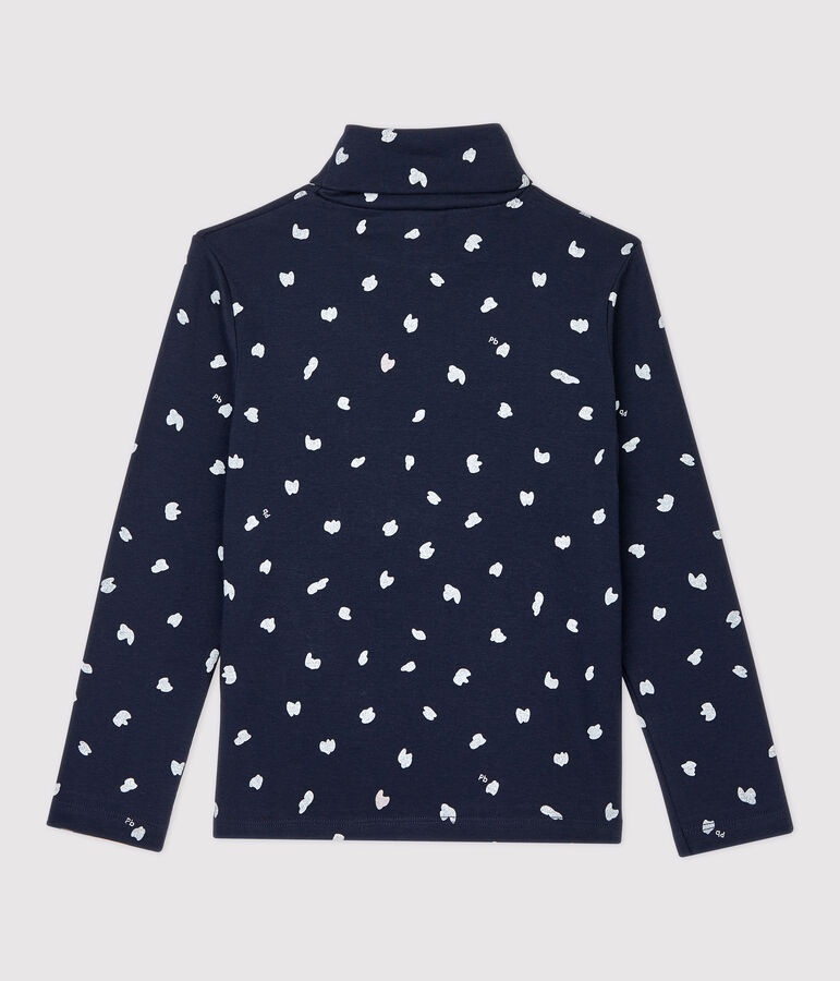 Sous-pull en coton enfant fille bleu SMOKING/blanc MULTICO