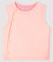 Gilet sans manches réversible bébé fille en côte ouatinée rose MINOIS/blanc MARSHMALLOW