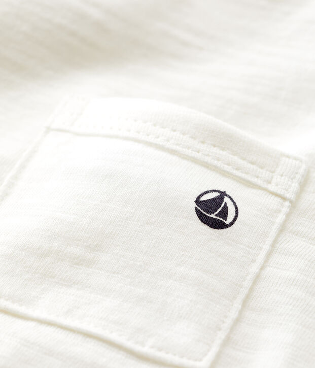 Tee-shirt manches courtes uni en jersey b&eacute;b&eacute; blanc