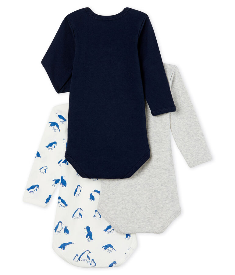 Trio de bodies manches longues b&eacute;b&eacute; gar&ccedil;on multicouleur