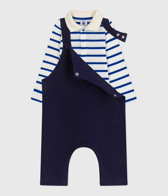 Ensemble cadeau bébé en coton : salopette et body variante 1