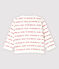 Petit Bateau Je t'aime babycardigan van biologisch katoen jacquard wit MARSHMALLOW/rood TERKUIT
