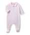 Dors bien bébé en velours rayé milleraies rose VIENNE/blanc ECUME