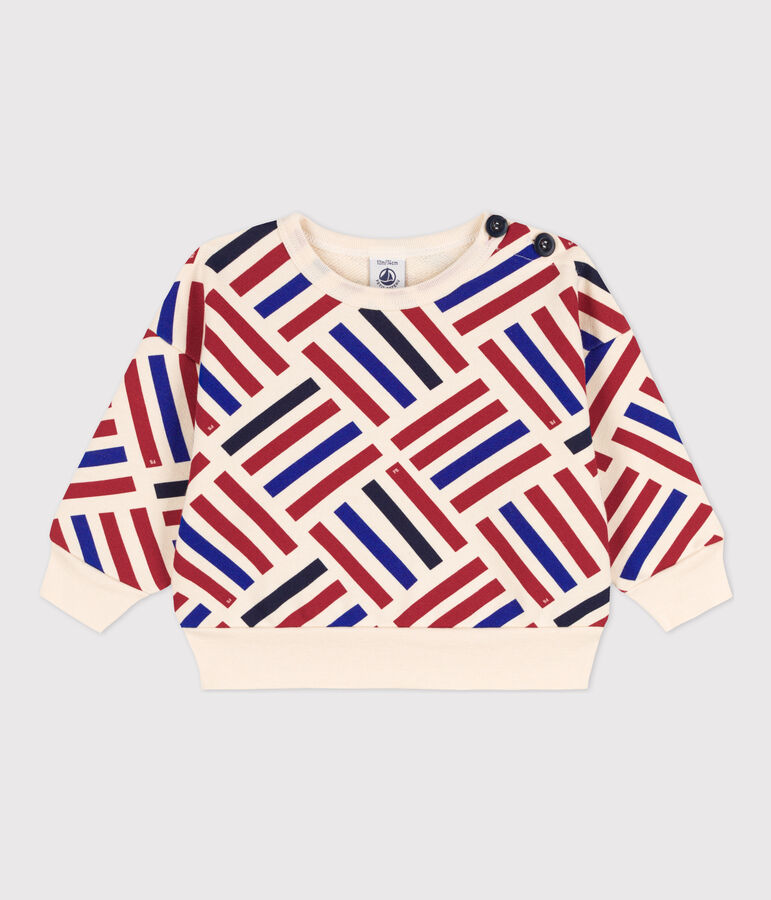 Hoodie in molton met grafische print voor baby's wit AVALANCHE/ MULTICO