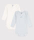 Lot de 2 bodies manches longues milleraies bébé en coton