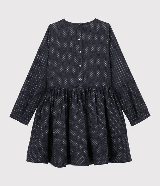 Robe manches longues enfant fille bleu SMOKING/blanc MARSHMALLOW