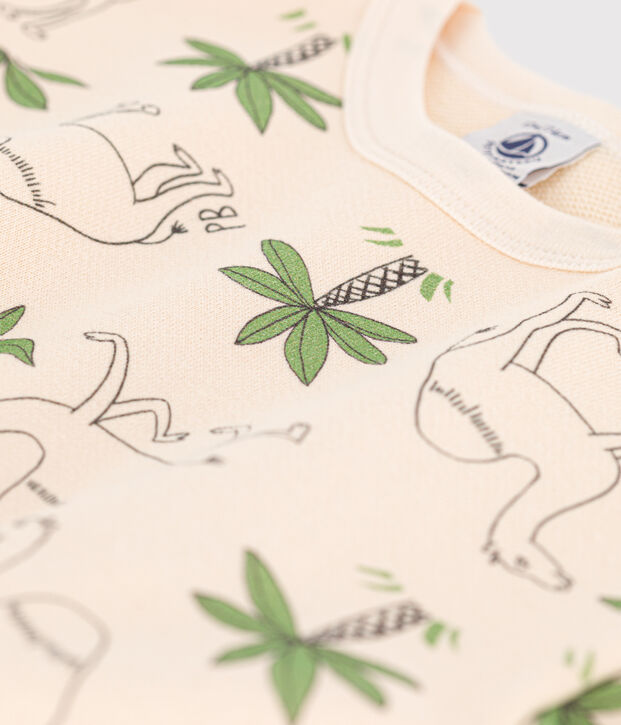 Sweatshirt in molton voor baby's. ecru/multicouleur