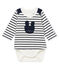 Body tee-shirt rayé bébé garçon blanc MARSHMALLOW/bleu SMOKING