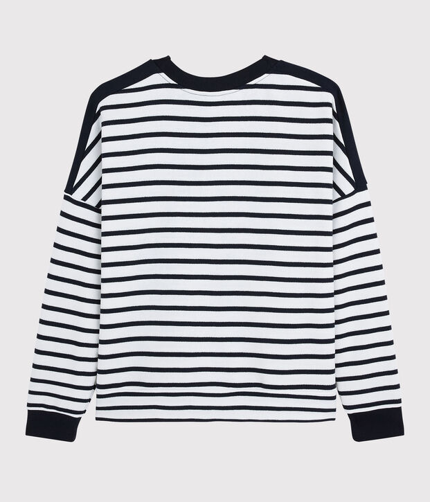 Sweatshirt Dames wit/blauw