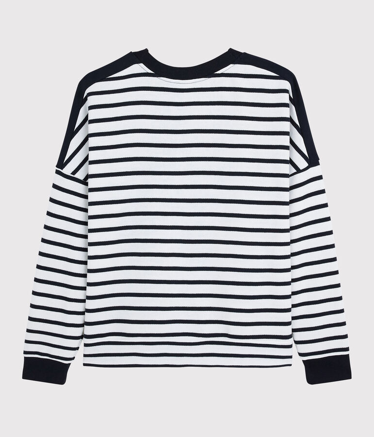 Sweat shirt Femme blanc/bleu