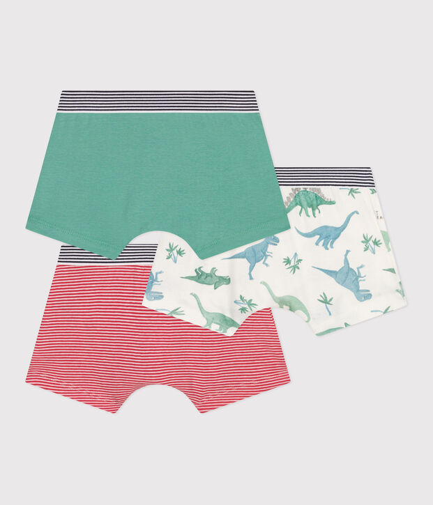Setje met 3 katoenen kinderboxershorts met dinosaurusprint multicouleur