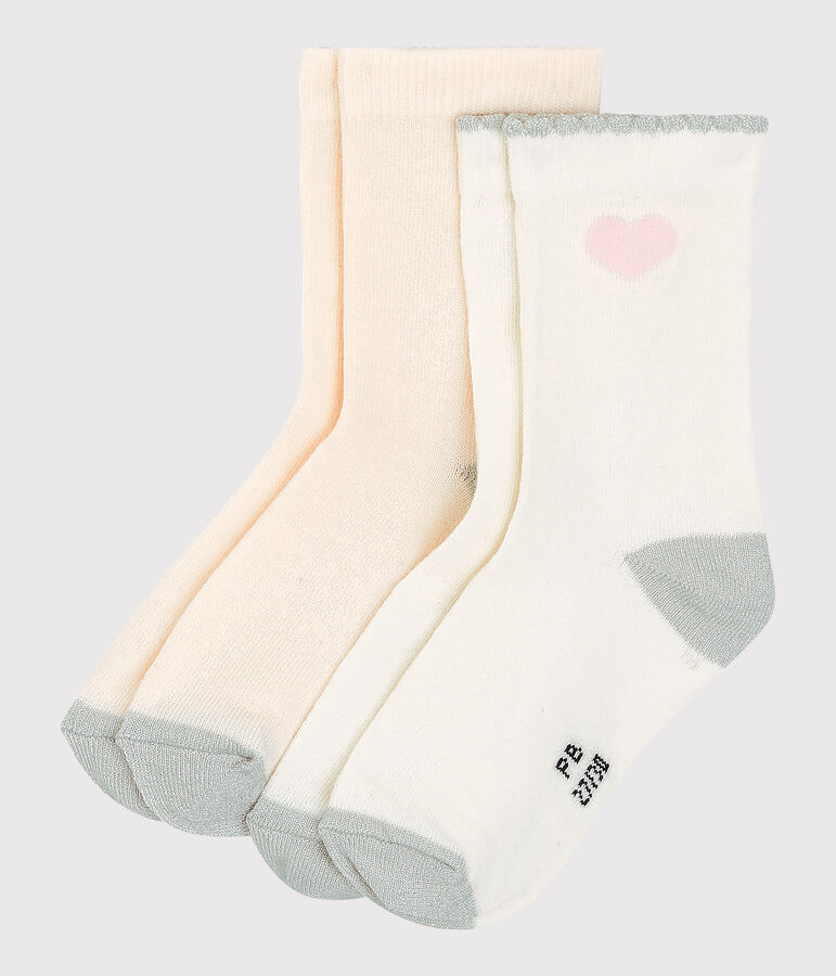 Lot de 2 paires de chaussettes enfant fille multicouleur