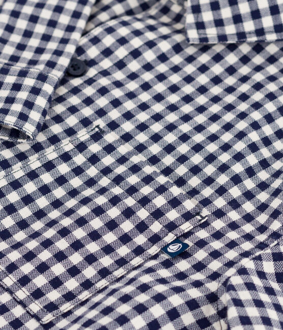 Geruit katoenen hemd voor kinderen blauw SOIR/ MILK