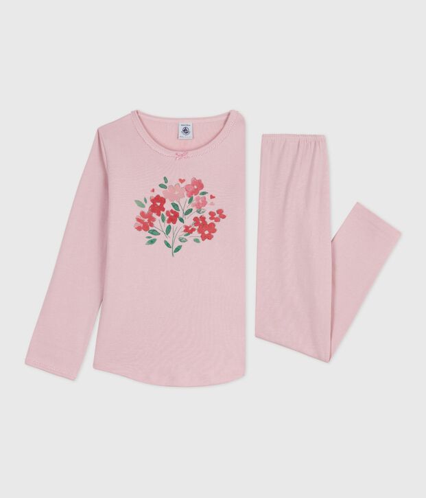Pyjama enfant en coton rose clair