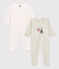 Set van 2 fluwelen babypyjama's variante 1