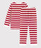 Gestreepte fluwelen pyjama voor kleine meisjes en jongens STOP/ MARSHMALLOW