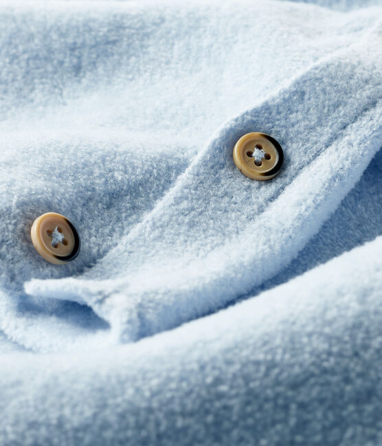 Ensemble deux pièces bébé en coton, laine mérinos et polyester bleu TOUDOU