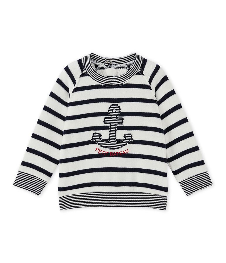 Marinegestreepte hoody voor babyjongens wit/blauw