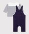 Setje met katoenen tuinbroek en T-shirt voor baby's multicouleur