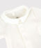 Romper met korte mouwen en witte kraag voor baby's, van biologisch katoen wit MARSHMALLOW