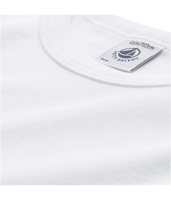 Effen jongens-T-shirt met lange mouwen wit Lait