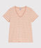 Tee-shirt LE DROIT col V en coton Femme VINTAGE/ AVALANCHE