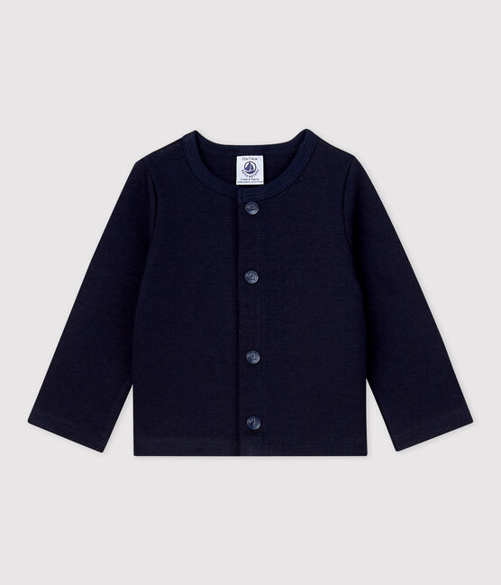 Effen vest in dikke biologische jersey voor baby's blauw SMOKING