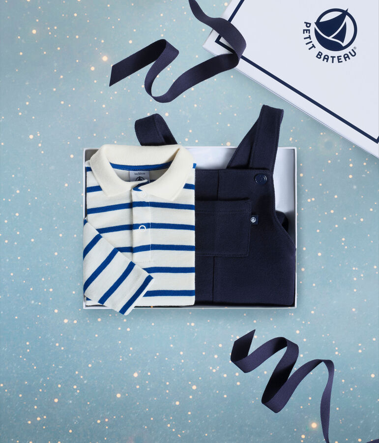 Setje met katoenen salopette en body voor baby's multicouleur