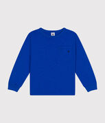 Tee-shirt manches longues en jersey flammé enfant garçon bleu CALVIN