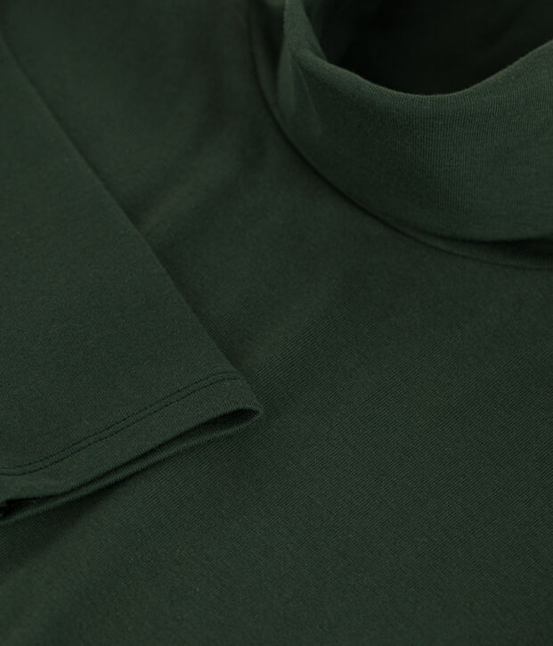Tee-shirt col roul&eacute; L'ICONIQUE en coton Femme vert