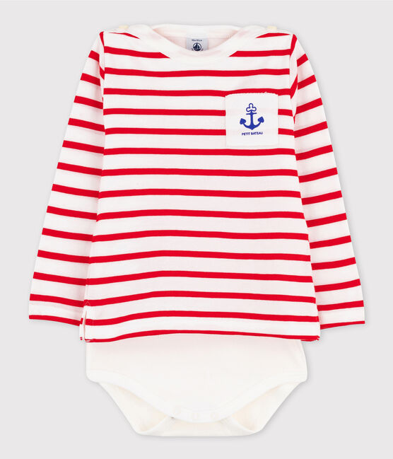 Glinsterende Dames marinière wit MARSHMALLOW/blauw SURF