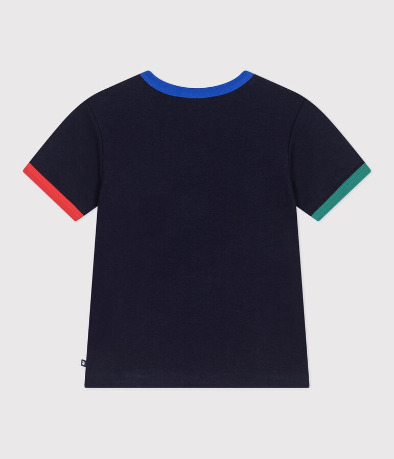 Katoenen T-shirt met korte mouwen voor kinderen blauw SOIR