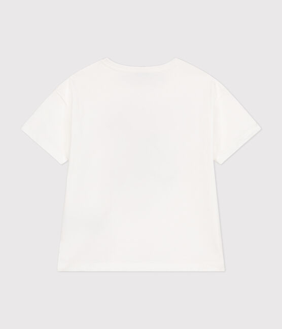 Tee-shirt manches courtes en jersey fin enfant garçon blanc MARSHMALLOW