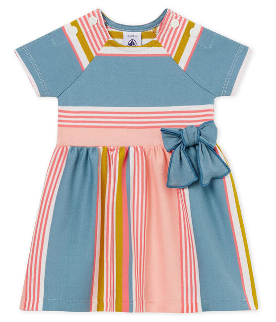 climax Ver weg Voorouder Gestreept jurkje met korte mouwen voor babymeisjes MARSHMALLOW/MULTICO |  Petit Bateau