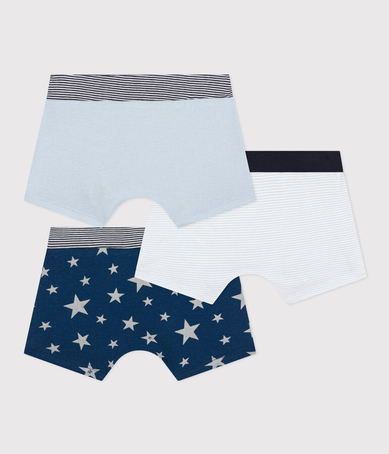 Lot de 3 boxers &eacute;toile en coton petit gar&ccedil;on multicouleur