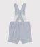Korte tuinbroek in seersucker voor baby's GAULOISE/ MARSHMALLOW