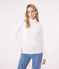 Tee-shirt l'Iconique Col roulé en coton femme blanc ECUME
