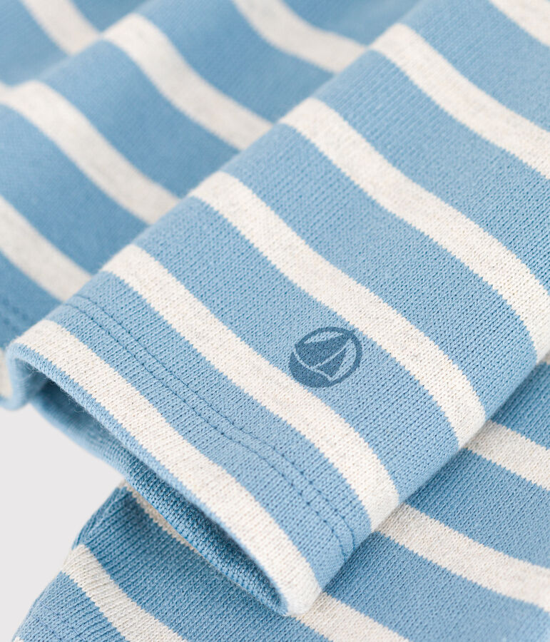 Iconisch marinetruitje in katoen voor meisjes/jongens blauw/beige