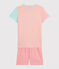 Pyjacourt rayé multicolore petite fille en côte jaune SUNNY/blanc MULTICO