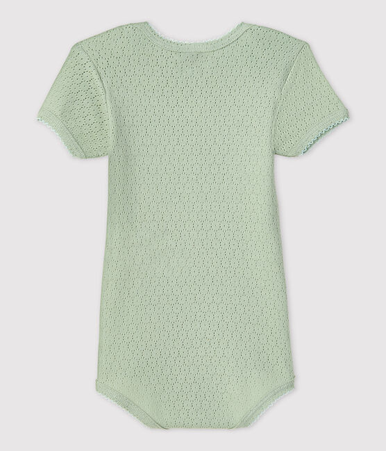 Body manches courtes en maille ajourée bébé vert HERBIER