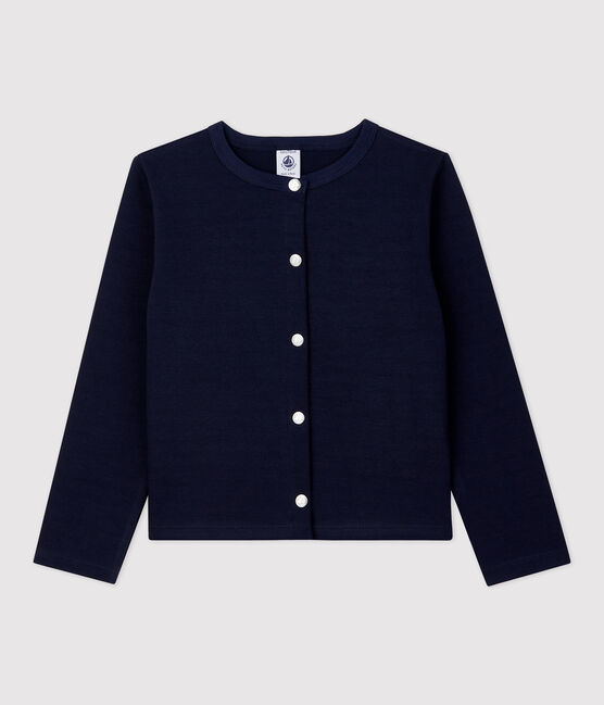 Cardigan en coton enfant fille bleu SMOKING