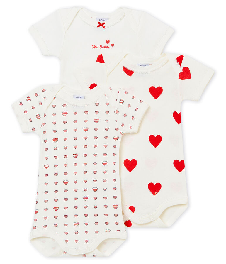Set van 3 body's met korte mouwen voor babymeisjes multicouleur