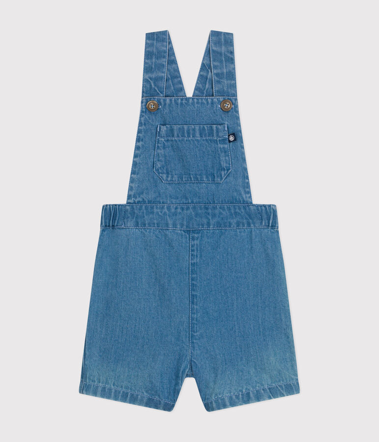 Salopette courte en denim l&eacute;ger b&eacute;b&eacute; bleu