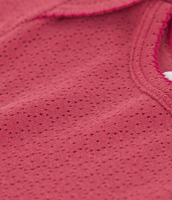 Body manches courtes bébé en maille ajourée rose PAPI