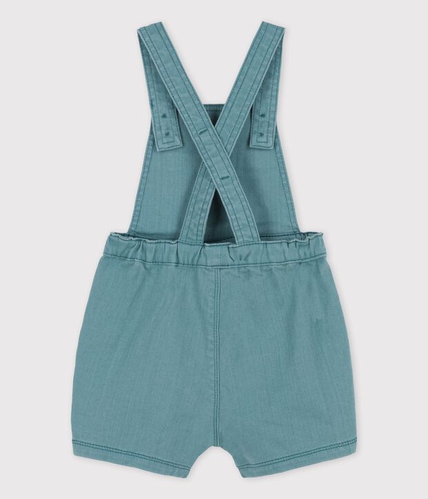 Korte kleurrijke tuinbroek van denim voor baby's groen