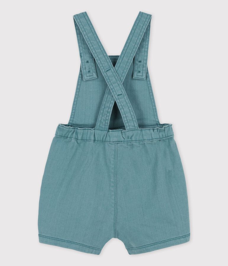 Salopette courte en denim color&eacute; b&eacute;b&eacute; vert